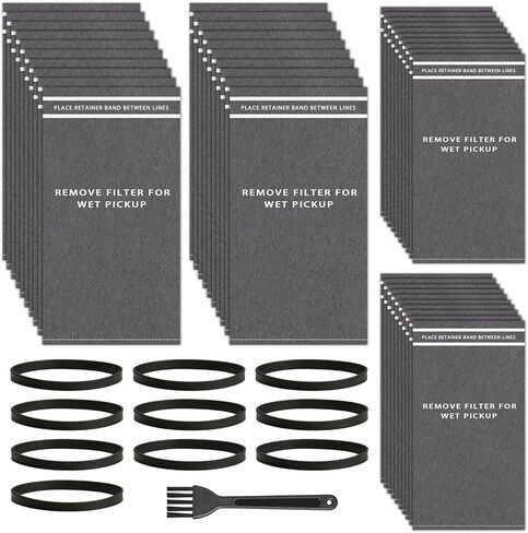 40 Pcs Wet Dry Vac Filter Bags Compatible with Stinger 2.5-5 Gallon Vacuums/MultiFit VF2000/WORKSHOP WS01025F/Craftsman 9-38737/Husky/Bauer 3 Gallon Shop Vacs(10 Retaining Bands and 1 Brush Included) in Kuwait