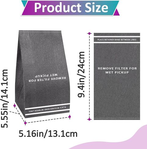 40 Pcs Wet Dry Vac Filter Bags Compatible with Stinger 2.5-5 Gallon Vacuums/MultiFit VF2000/WORKSHOP WS01025F/Craftsman 9-38737/Husky/Bauer 3 Gallon Shop Vacs(10 Retaining Bands and 1 Brush Included) in Kuwait