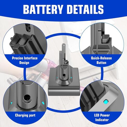 ترقية V7 21.6V 7000mAh بطارية ليثيوم أيون بديلة لبطارية V7 7.0Ah 21.6 فولت متوافقة مع SV11 محرك رأس الزناد HEPA سيارة + قارب مطلق رقيق أدوات كهربائية محمولة in Kuwait