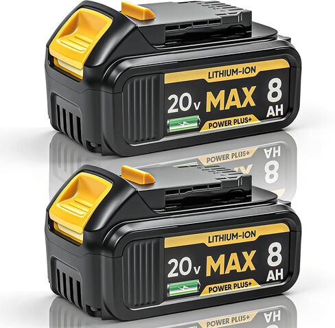 2Pack 8Ah Battery Replacement for Dewalt 20V Max Battery, Compatible for All Dewalt 20V Cordless Power Tools & Chagers, High Capacity Cell, Ideal Replacement Batteries for DCB208/206/205/204/203-201 in Kuwait