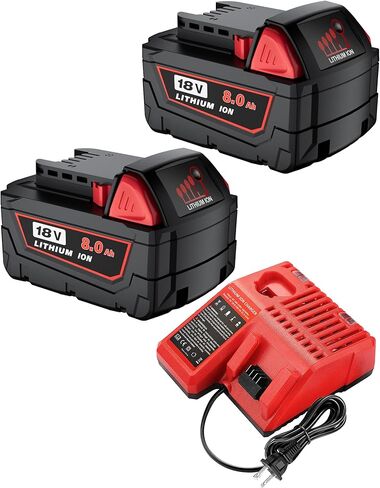 4Pack 18V 8.0Ah Replacement for Milwaukee M-18 Battery Compatible with 18 Volt Power Tools and Chargers Long-Lasting Lithium-Ion Battery for Extended Runtime in Saudi Arabia