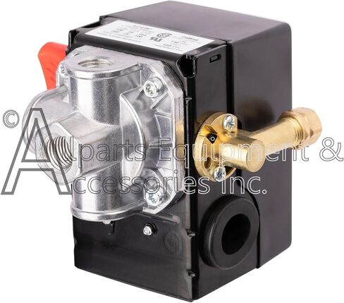 AC-0197 Pressure Switch 4-Port 110-135 PSI 2-Pole 120-240V Compatible with Craftsman, DeVilbiss, and Porter Cable Air Compressor Units in Kuwait