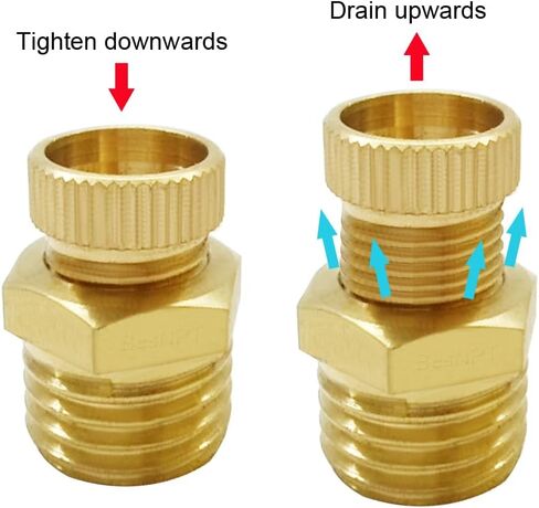 Brass 1/4'' NPT Male Air Compressor Drain Valve Tank Drain Cock Valve (Pack of 2) in Kuwait