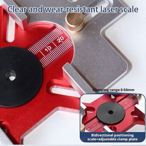Wood Router Slotting Locator,2-in-1 Thickened Aluminum Alloy with Clear Scale&Adjustable Depth,Woodworking Grooving Guide for Bevel,Edge Cutting Scale Woodworking Router Slotting Bracket in Kuwait
