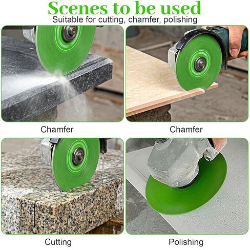 6PCS Glass Cutting Disc for 4-1/2" (115 * 22.23mm) Angle Grinder, Glass Ceramic Diamond Cutting Blade Disc 7/8" for Grinding Jade, Marble, Crystal, Quartz, Wine Bottles, Tile in Kuwait