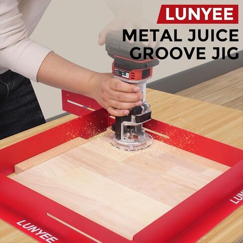 رقصة LUNYEE Juice Groove Jig - رقصة توجيه معدنية قابلة للتعديل مع تصميم سريع الضبط لتقطيع أخاديد عصير لوح التقطيع، وقضبان فولاذية شديدة التحمل، تناسب لوحات مقاس 14 × 8 بوصة إلى 29 × 22 بوصة in Kuwait