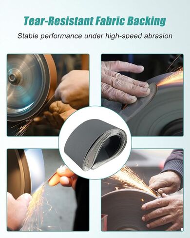 4 x 36-Inch Sanding Belt Set, Silicon Carbide Grinding Belt for Wood Metal Plastic Stone, 600/800/1000 Grit, 12 PCS in Kuwait