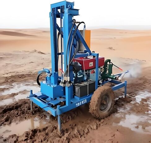 جهاز حفر آبار المياه الهيدروليكي عالي عزم الدوران، آلة حفر بئر ضحلة وعميقة مدمجة بعجلات دوارة، معدات حفر متينة لري المزرعة، وإمدادات المياه المنزلية خارج الشبكة والمناطق الريفية النائية in Kuwait
