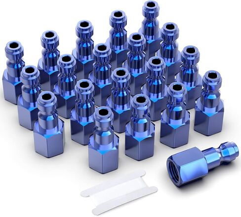 GASHER 20PCS 1/4-Inch NPT Female Blue Aluminum Industrial Air Plug, Pneumatic Plugs 300PSI in Kuwait