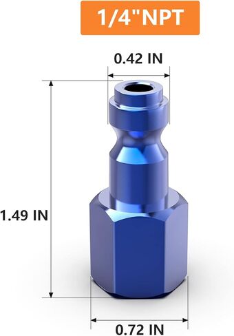 GASHER 20PCS 1/4-Inch NPT Female Blue Aluminum Industrial Air Plug, Pneumatic Plugs 300PSI in Kuwait
