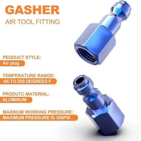 GASHER 20PCS 1/4-Inch NPT Female Blue Aluminum Industrial Air Plug, Pneumatic Plugs 300PSI in Kuwait