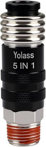 Yolass 5 In 1 Universal Quick Industrial Air Coupler, Air Hose Fittings, 1/2" Male NPT, Air Compressor Accessors Fitting (1 Piece) in Kuwait