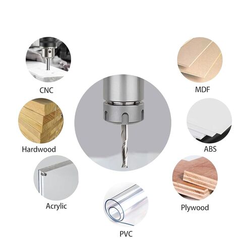 2-فلوت سبيرا CNC راوتر بت 1/8 بوصة عرقوب 1/16 بوصة قطع ضياء كربيد نهاية مطحنة قطع طحن الأنف المسطح للخشب، PVC، MDF، 10 عبوات in Kuwait