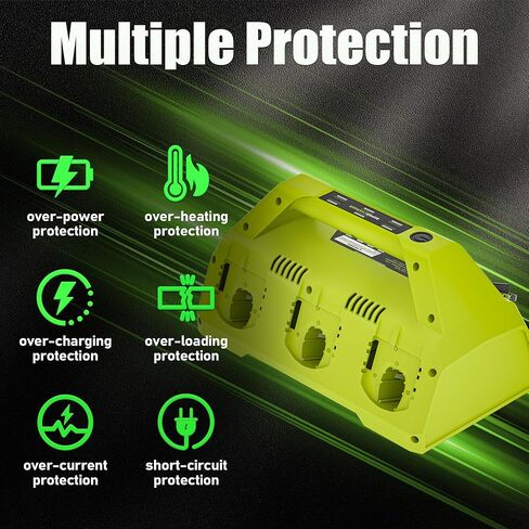 2026 محطة شحن فائقة السرعة 6 منافذ 18 فولت بديلة لشاحن Ryobi P117 P135، متوافقة مع بطاريات ليثيوم أيون Ryobi 18 فولت in Kuwait