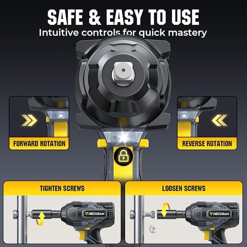 1328Ft-lbs 1/2" Cordless Impact Wrench, 1800N.m Brushless High Torque Impact Gun with 2x4.0Ah Batteries, 4-Speed Battery Powered Impact Wrench, Pistola de Impacto for Car Truck RV Mechanics Repair in Kuwait