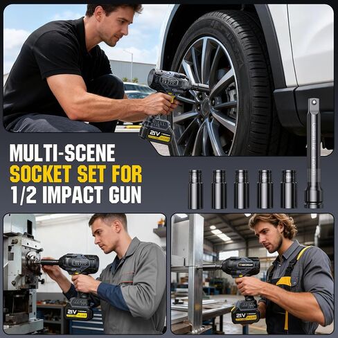 1328Ft-lbs 1/2" Cordless Impact Wrench, 1800N.m Brushless High Torque Impact Gun with 2x4.0Ah Batteries, 4-Speed Battery Powered Impact Wrench, Pistola de Impacto for Car Truck RV Mechanics Repair in Kuwait