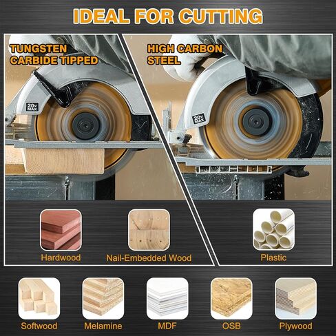 7-1/4 Inch Circular Saw Blade, 5/8" Arbor,24T for Framing&40T for Ripping and Cross Wood Cutting &60T for Fine Finish&140T for Plywood/OSB/Plastic, 4-Pack in Kuwait