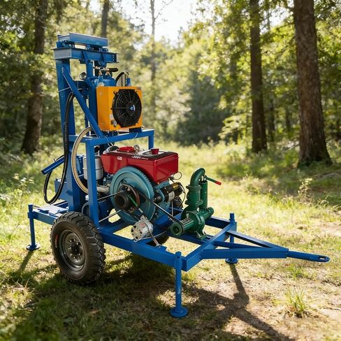 Water Well Drilling Rig Customizable Easy Maneuverable Hydraulic Borehole Tool with Adjustable Support Legs Suitable for Small Farms Backyards Remote Water Extraction in Kuwait