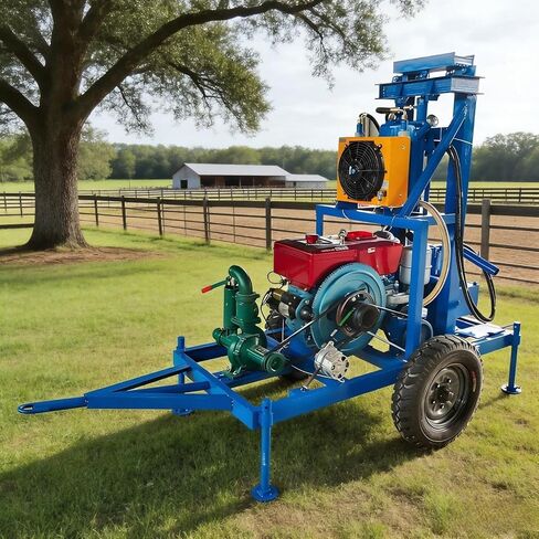 Hydraulic Rotary Water Well Driller, Efficient Drilling Machine for Clay Silt and Gravel Formations, Perfect for Off Grid Home Rural Homestead and Agricultural Irrigation Projects in Kuwait