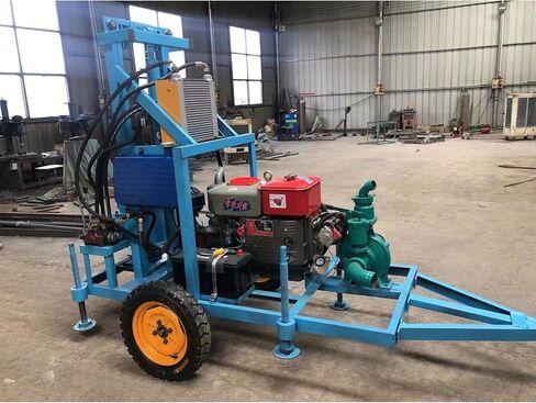 Outdoor Wheeled Water Well Drilling Rig Mobile Drilling Equipment for Farm Irrigation and Livestock Watering Easy to Maneuver Across Rural Terrain and Open Fields for Reliable Water Source Setup in Kuwait
