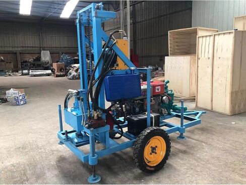 Outdoor Wheeled Water Well Drilling Rig Mobile Drilling Equipment for Farm Irrigation and Livestock Watering Easy to Maneuver Across Rural Terrain and Open Fields for Reliable Water Source Setup in Kuwait