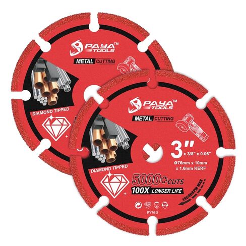 Diamond Cutting Wheel 3 x 3/8 Inch for Metal, Cut Off Wheel with 5000+ Cuts on Rebar, Steel, Iron and INOX (2-Pack) in Saudi Arabia