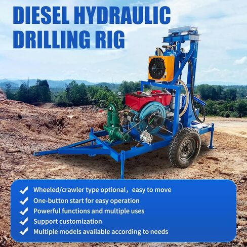 Lightweight Portable Water Well Drilling Rig Machine, DIY Water Well Drilling Kit, Compact Electric Well Drilling Equipment for Farms, Remote Areas & Residential Backyard Water Supply Drilling in Kuwait