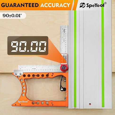 SpeTool Track Saw Square 90° Precision, ±0.01°Right-Angle Track Saw Guide Rail Square, Quick-Lock & Rail-Protect, Extra-Large & Thick, Compatible with Festool, Makita, Milwaukee, POWERTEC, WEN in Kuwait