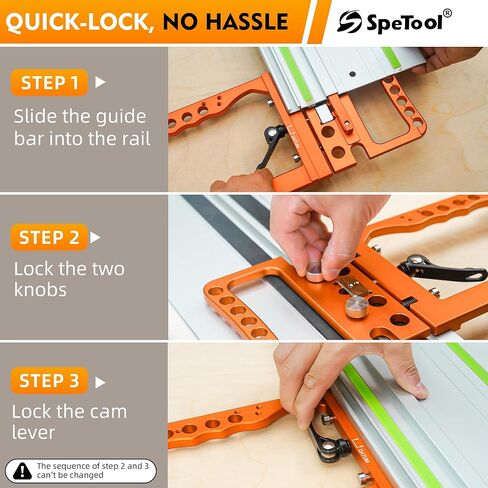 SpeTool Track Saw Square 90° Precision, ±0.01°Right-Angle Track Saw Guide Rail Square, Quick-Lock & Rail-Protect, Extra-Large & Thick, Compatible with Festool, Makita, Milwaukee, POWERTEC, WEN in Kuwait