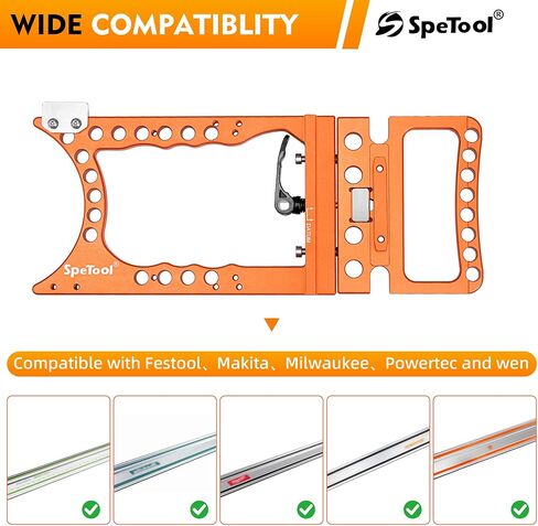 SpeTool Track Saw Square 90° Precision, ±0.01°Right-Angle Track Saw Guide Rail Square, Quick-Lock & Rail-Protect, Extra-Large & Thick, Compatible with Festool, Makita, Milwaukee, POWERTEC, WEN in Kuwait