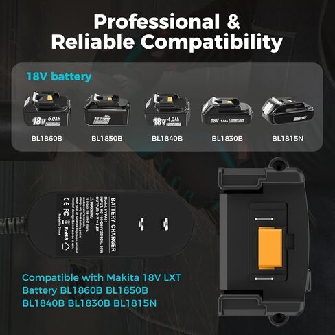 DC18RC Battery Charger for Makita 18V Battery, 2-in-1 DC Charging Adapter with USB & Type-C Port, Power Source for Phone, Compatible with Makita 18V 21V Lithium Battery BL1850 BL1830 BL1815 LXT-400 in Kuwait