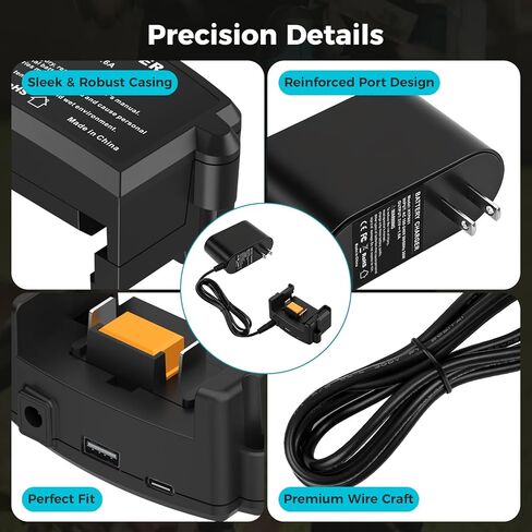 DC18RC Battery Charger for Makita 18V Battery, 2-in-1 DC Charging Adapter with USB & Type-C Port, Power Source for Phone, Compatible with Makita 18V 21V Lithium Battery BL1850 BL1830 BL1815 LXT-400 in Kuwait