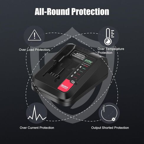JYJZPB PCC692L 20V Battery Charger Compatible for Porter-Cable 20V Lithium Battery PCC685L PCC680L PCC681L PCC682L, for Black Decker 20V Battery LBXR20 LBXR2020 LBX4020 LBX20 in Kuwait