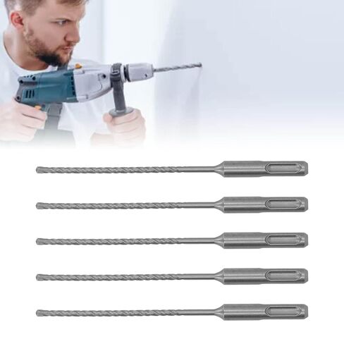 مجموعة رؤوس مثقاب مطرقة دوارة 5 قطع، حلزونية 4 مم 2 طرف كربيد فلوت للبناء والطوب والأحجار والخرسانة in Kuwait