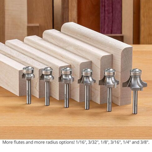 3-Flute Carbide-Tipped 3/32" Radius Roundover Router Bits – Faster, Cleaner Edge Treatment with Shear Geometry for CNC & Handheld Routing – Made in USA US230962RO in Kuwait