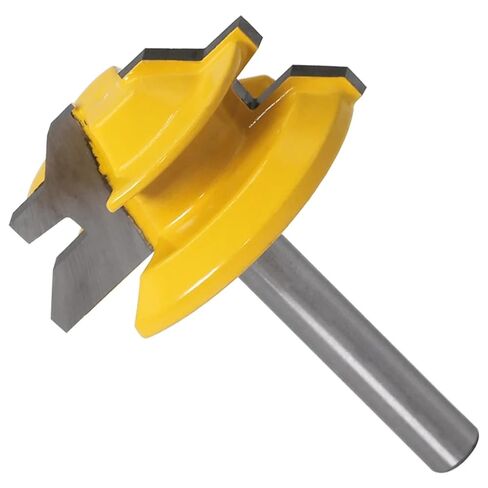 45 Degree Lock Miter Router Bit 6mmShank Woodworking Tenon Milling Cutter Tool Drilling Milling for Wood Carbide Alloy 1Pcs(12X34.9mm) in Kuwait