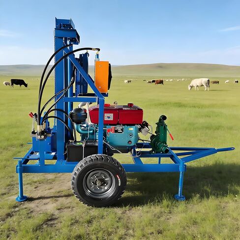 Heavy-Duty Portable Water Well Drilling Equipment Hydraulic Drive Driller, Ideal for Clay Rock Soil Formation, Perfect for Homestead Remote Cabin and Landscape Water Well Drilling Work in Kuwait
