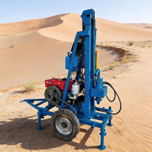 Water Well Drilling Rig Wheel-Mounted Portable Hydraulic Borehole Machine, Durable Drilling Equipment for Residential Backyard, Small Farm Irrigation and Remote Area Emergency Water Source Development in Kuwait