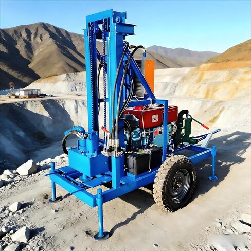 Professional Hydraulic Water Well Drilling Rig, 200m Depth Crawler Type Borehole Drill Machine, High Torque All-Terrain Equipment with PDC Bit, Ideal for Rural Water Supply, Geothermal Drilling in Kuwait
