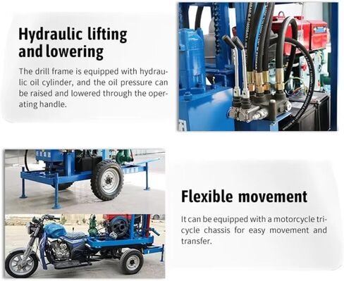 Professional Hydraulic Water Well Drilling Rig, 200m Depth Crawler Type Borehole Drill Machine, High Torque All-Terrain Equipment with PDC Bit, Ideal for Rural Water Supply, Geothermal Drilling in Kuwait
