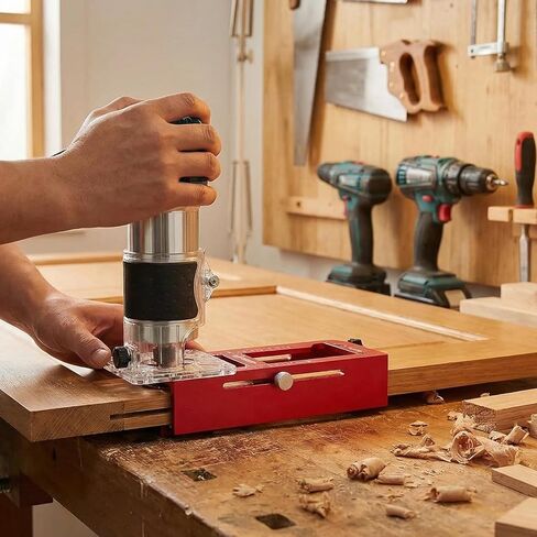 Professional Door Hinge Jig, Durable Aluminum Alloy Door Hinge Template Kit for Router, Adjustable Mortise Jig Fits Door Hinges from 2.5" to 5" Length, 1/4" Radius, 5/8" Radius & Square Corner Type in Kuwait