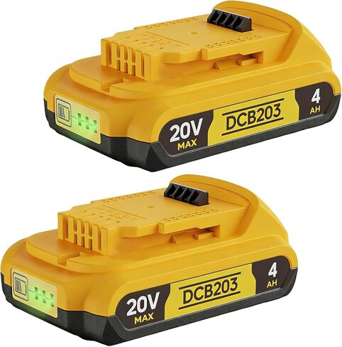 4Ah Replacement Compatible for Dewalt 20V MAX Battery with High Capacity Batteries Cordless Power Tools 20 Volt DCB201 DCB203 DCB204 DCB205 DCB206 DCD DCF DCG Series Cordless Drill Power Tools（Y） in Kuwait