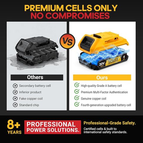 بديل 4Ah متوافق مع بطارية Dewalt 20V MAX مع بطاريات عالية السعة وأدوات الطاقة اللاسلكية 20 فولت DCB201 DCB203 DCB204 DCB205 DCB206 DCD DCF DCG سلسلة أدوات الحفر اللاسلكية (Y) in Kuwait