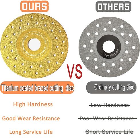 Diamond Cutting Wheel for 4-1/2" Angle Grinder Titanium Coated Double Sided Multi-Pore Vacuum Brazed Fast Cutting Diamond Saw Blades for Granite Marble Ceramic Tile Quartz Stone 1PCS in Saudi Arabia