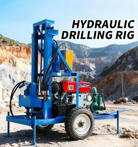 Mobile Hydraulic Borehole Driller & Compact Water Well Drill Rig for Homestead Water Supply, Remote Cabins, Farmland Irrigation – Easy Auger Bit Changes & Rugged Terrain Mobility in Kuwait
