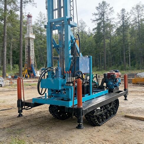 Crawler Hydraulic Water Well Driller, Tracked Drilling Machine for Rough Terrain, Ideal for Remote Wilderness Homestead and Large Scale Farm Irrigation Projects in Kuwait