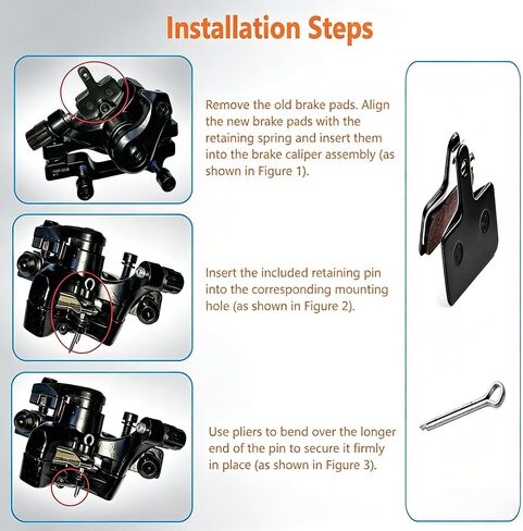 2Pair Hydraulic Brake Pads 4pcs Brake Disc Pads 35x30mm Semi-Metal Metal Brake Pads Compatible with Kaabo Wolf 11 11+ Compatible with King Mantis Pro 8 10 Mountain Bike/Scooter with Spring in Saudi Arabia