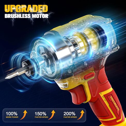 Ecarke Cordless Drill Driver Impact Driver Compatible with DeWalt 20V Battery (Bare Only), Brushless Power Tool Combo Kits, 3/8'' Drill 2800 In-lbs & 1/4'' Driver 440 In-lbs for Home DIY, Woodworking in Kuwait