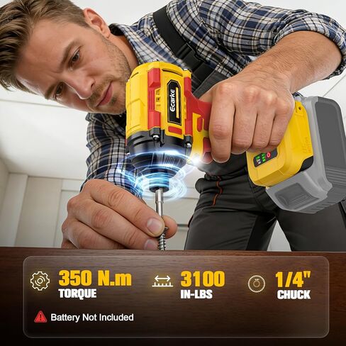 Ecarke Cordless Drill Driver Impact Driver Compatible with DeWalt 20V Battery (Bare Only), Brushless Power Tool Combo Kits, 3/8'' Drill 2800 In-lbs & 1/4'' Driver 440 In-lbs for Home DIY, Woodworking in Kuwait