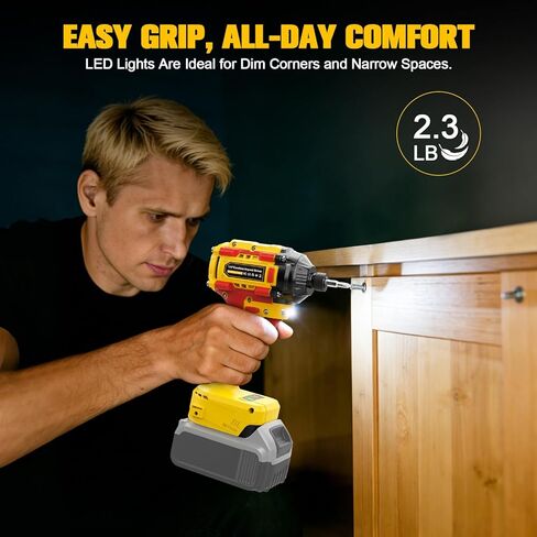 Ecarke Cordless Drill Driver Impact Driver Compatible with DeWalt 20V Battery (Bare Only), Brushless Power Tool Combo Kits, 3/8'' Drill 2800 In-lbs & 1/4'' Driver 440 In-lbs for Home DIY, Woodworking in Kuwait